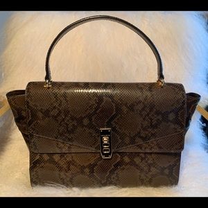 Henri Bendel Uptown Satchel in Snakeskin